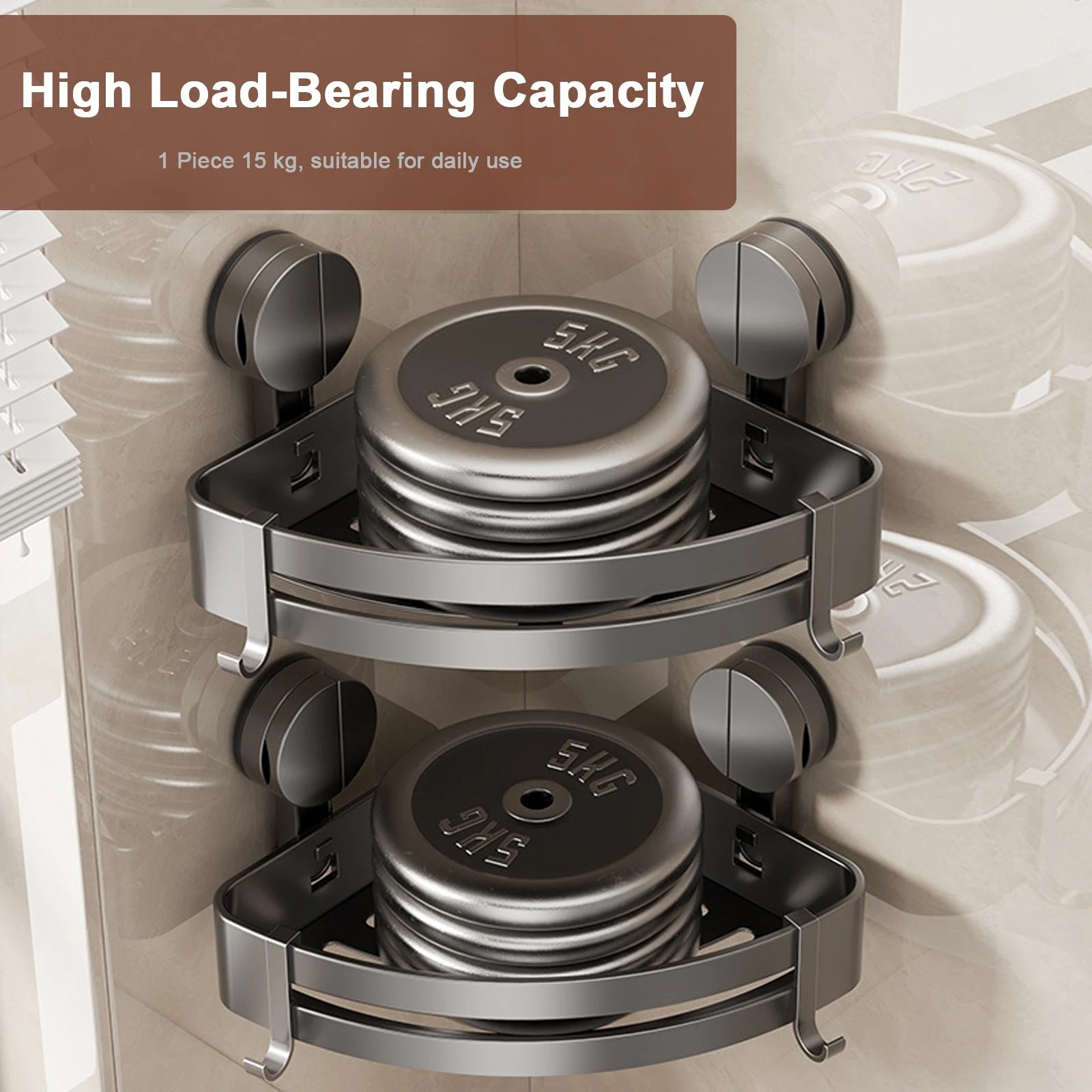 Wall Mounted Organizer Shower Rack without drilling