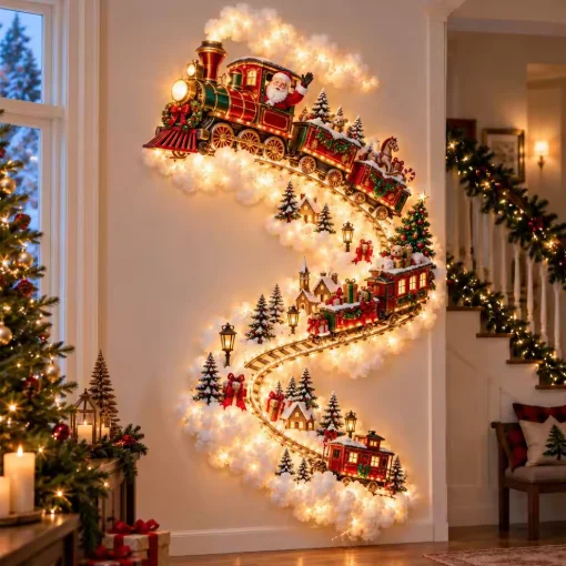Christmas Magic Trail Wall Light-LED Glowing Xmas Scene 